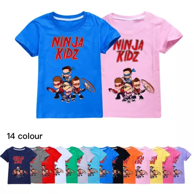 Ninja Kidz Tv Kids T-Shirt Gaming Team Youtube Casual Short Sleeve 100% Tops