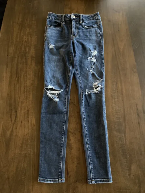American Eagle Outfitters AEO Super Stretch High Rise Jegging Denim Jeans Sz 2