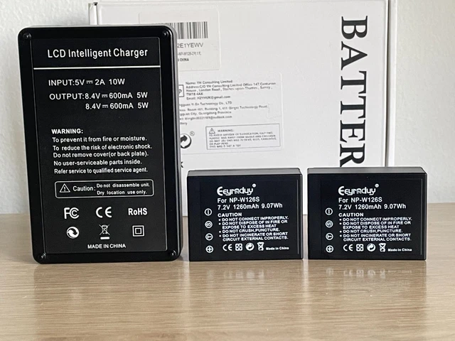 Kit 2 Batterie + Caricabatterie Per Fujifilm NP-W126/NP-W126S – Compatibile Con X-T3, X-T2, X-Pro2 E Molti Altri - 2