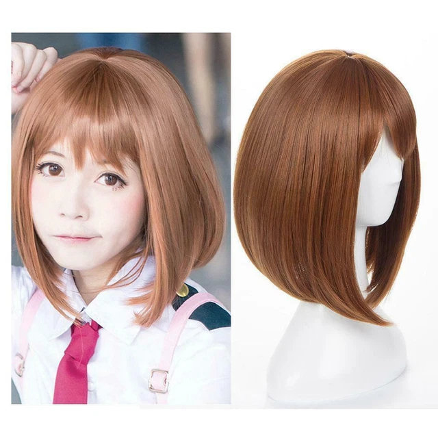 MY BOKU NO Hero Academia Ochako Uraraka Cosplay Wig Short Hair + Wig