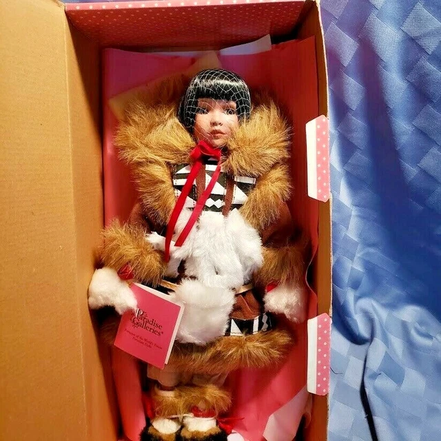 Paradise Galleries Treasury Collection Eskimo Doll 14" tall Porcelain Doll