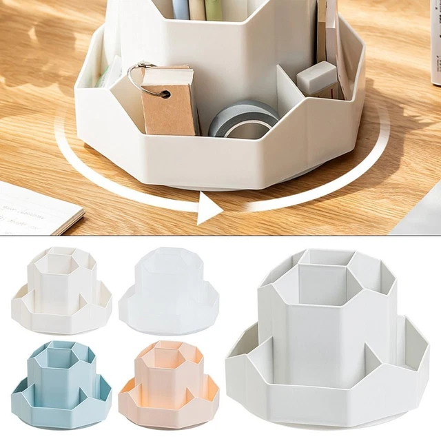 Porte-stylo rotatif Boîte de rangement de bureau Organisateur de maquillage