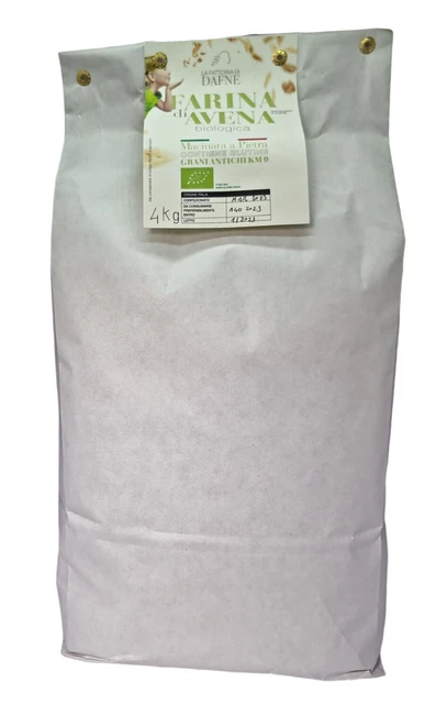 Farina Di Avena Bio Macinata A Pietra Pack  1 Confezione Da 4 Kg