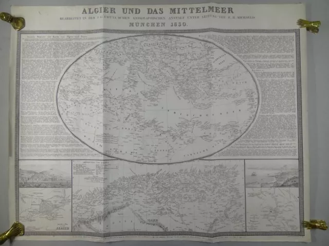Algier Mittelmeer - Pobuda - lithographische Landkarte - Afrika Algerien - 1830