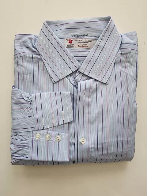 Turnbull & Asser  Exclusive Men Striped Dress Shirt  England 16.5 42cm