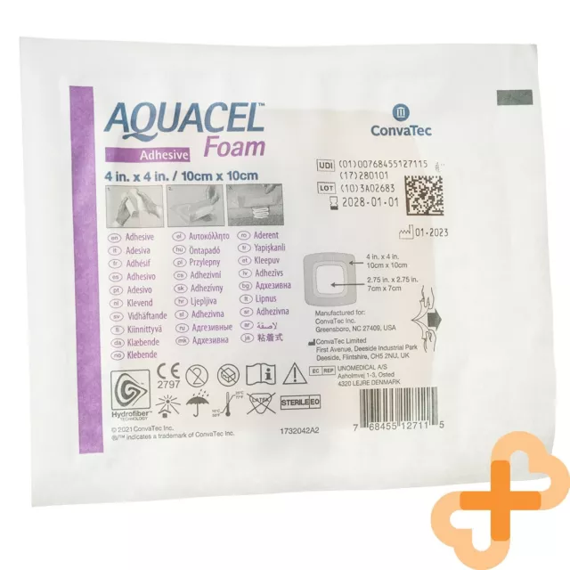 ConvaTec Aquacel Mousse Adhésif Bandage Avec Silicone 10 X 10 CM 10 Pièces 3