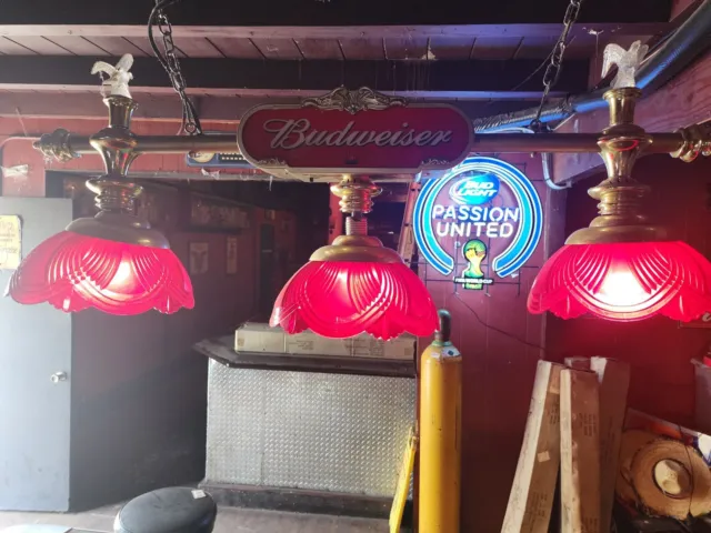 Vintage Budweiser Pool Table Lights. SET OF 2 Anheuser Busch