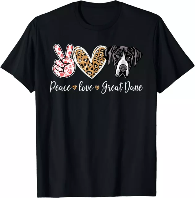 Funny Peace Love Great Dane Dog Lover Gift Unisex T-Shirt