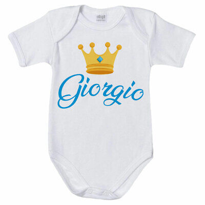 Body neonato personalizzato con nome e corona