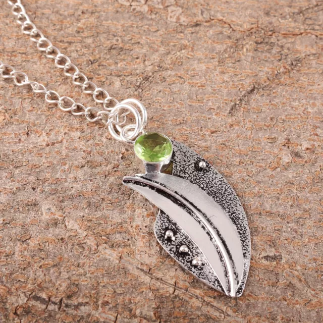 Gift For Women Jewelry Pendant 925 Sterling Silver Natural Peridot Gemstone