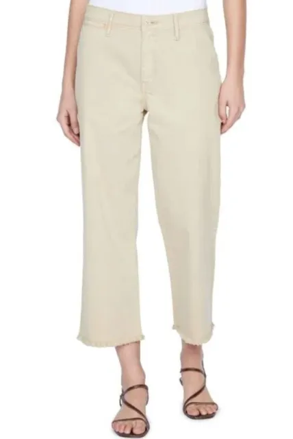 Sanctuary Women's Wide Leg Raw Hem Crop Pants in Natural Size 27 MSRP $99