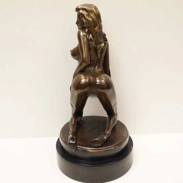 Estatua Damisela Sexy Pin-up Art Deco Estilo Art Nouveau Estilo Bronce sólido Fi 2