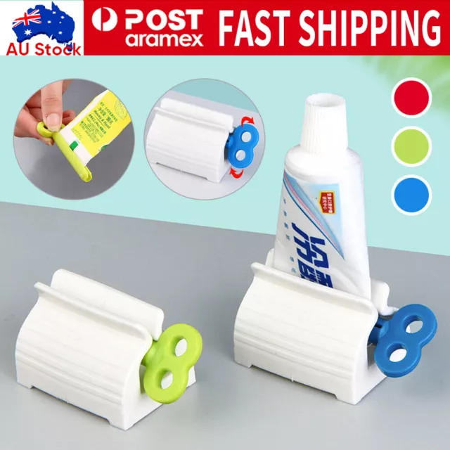 3pcs Toothpaste Squeezer Dispenser Seat Bathroom Easy Stand Tube Rolling Holder