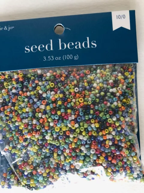 Lot of 9 Bags Glass Seed Beads 10/0,  300 grams, Bulk Lot Mixed Colors NEW 2