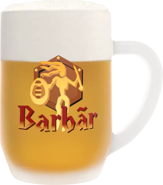 Barbar Frosted Belgian Beer Glass Various Sizes Home Bar Mancave Lefebvre