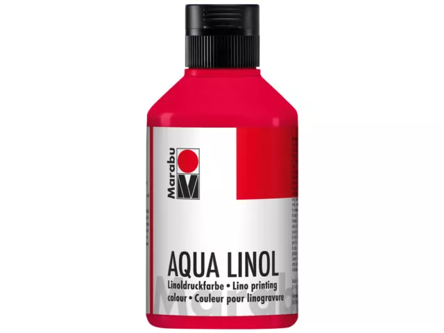 Marabu Aqua Linol Blockdrucktinte 250ml Karminrot