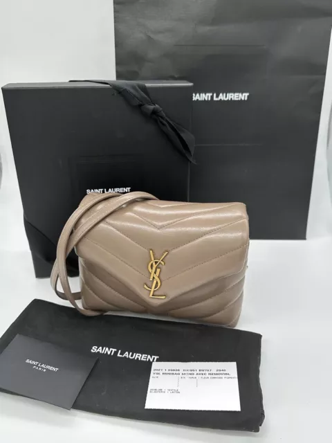 YVES SAINT LAURENT Toy Loulou Matelasse Calfskin Leather Box Dust Bag Card  Auth $1,399.99 - PicClick