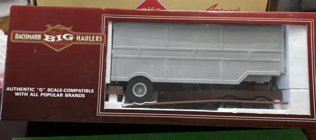 Bachmann Big Hauler G Scale 98370 ~ Flat Car with Closed Trailer - NIB