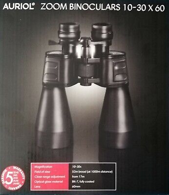 NDAY Deli AURIOL Auriol Zoom Binoculars 10-30 x 60 Fully coated BK-7 lens Xmas Gift 