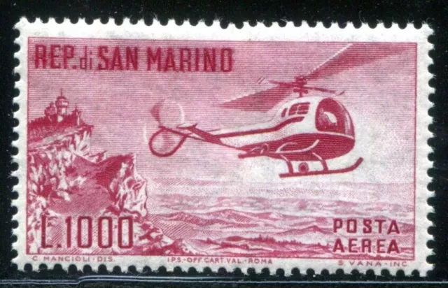 San Marino 1961 696 ** Postfrisch Flugpost Helikopter 50€++(I3820