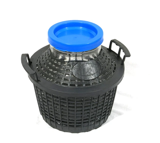 Damigiana Vetro 5 Litri Con Cesto Plastica - Ideale Per Vino, Acqua O Decorazione