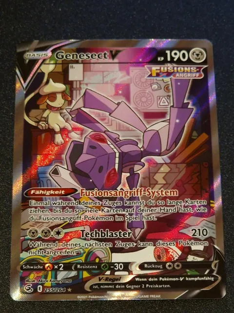 Pokemon Karte Genesect V 255/264 / Fusionsangriff / Alternative Art Deutsch TCG