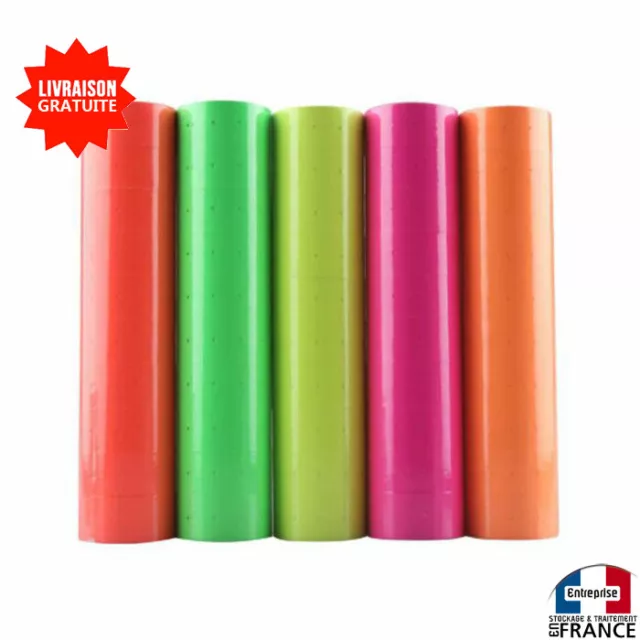 Recharge 5000 X Étiquettes Pour Étiqueteuse  De Prix Type Mx-5500 Couleur Fluo