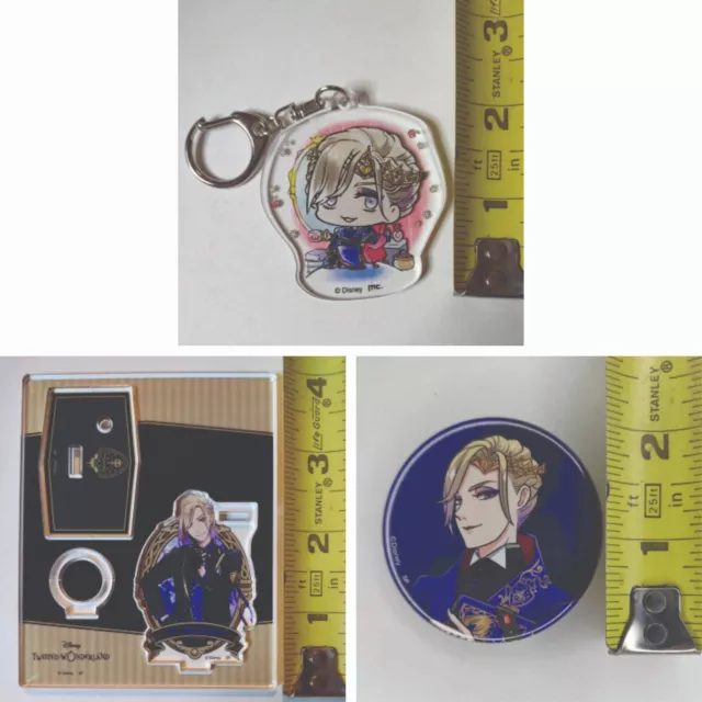 LOT 3pcs Twisted Wonderland Vil Acrylic Keychain Stand Hugcot Badge Picwith