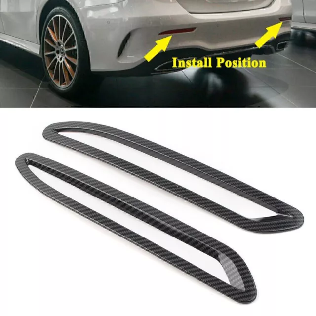 Rear Fog Light Cover Trims Carbon Look for Mercedes-Benz A-Class A220 W177 19-20