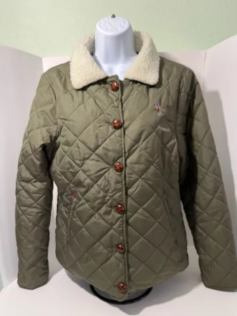 US POLO ASSN. Ladies Medium Green Quilted Jacket