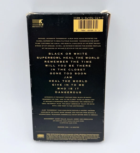 MICHAEL JACKSON DANGEROUS: The Short Films VHS 1993 £17.25 - PicClick UK