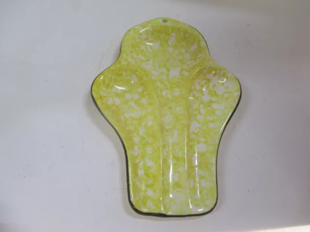Stangl "Town and Country" Spongeware Spoon Rest .. Yellow Lot A