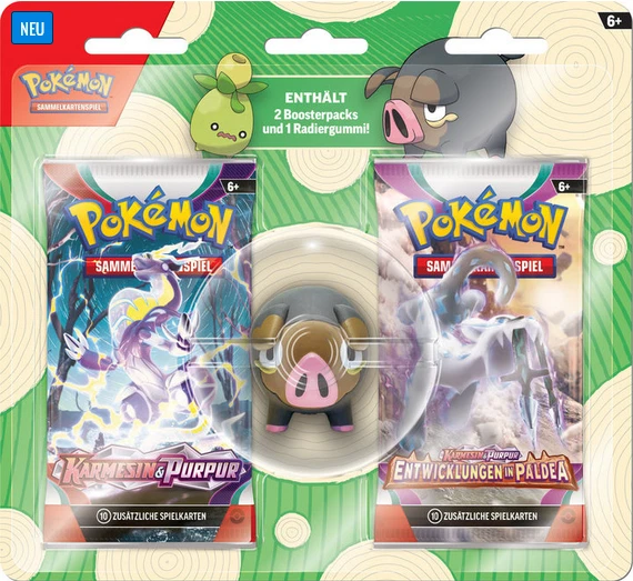 Pokémon Back To School Eraser Blister Ferkuli tedesco