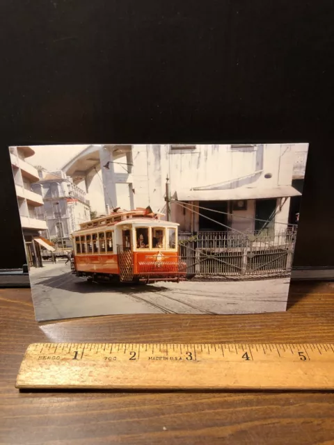 Vintage 1968 Lisbon Electric Tourist 1 Portugal Trolley Train  RR Railroad Photo