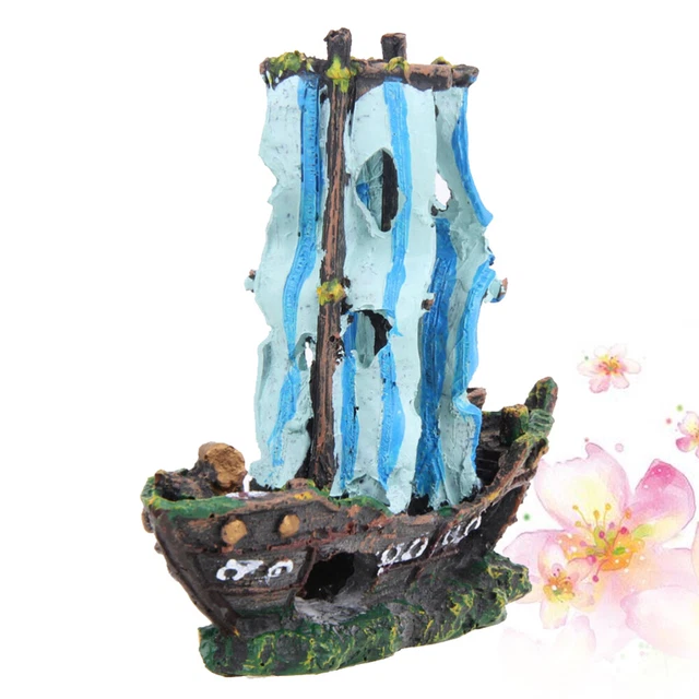Pirate Ship Fish Tank Scenery Decoration Sailboat Aquarium Ornament
