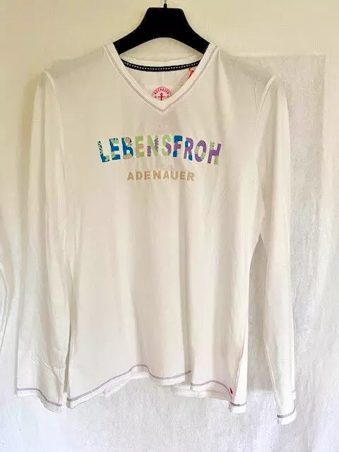 ADENAUER A&Co Damen Langarm Tshirt Longsleeve weiss XL Lebensfroh Veronika