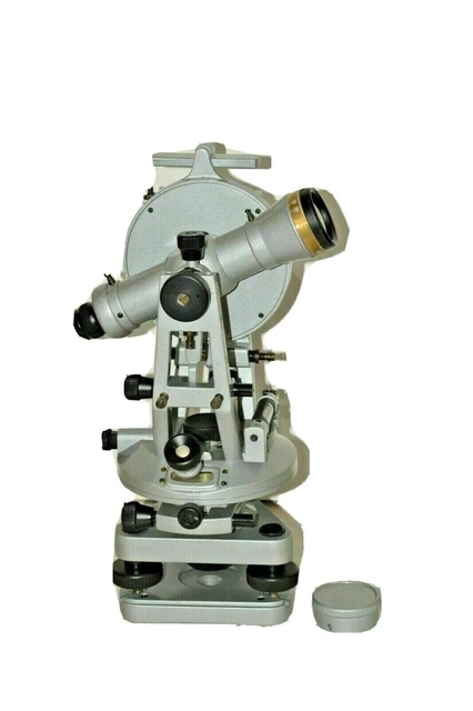 Vintage Surveying Transit Instrument 20sec Brass Theodolite With Wooden Box