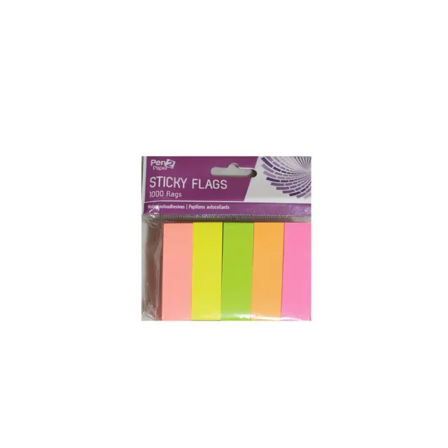 1000 X Neon Adhesive Highlighter Index Sticky Flags Tab Page Marker