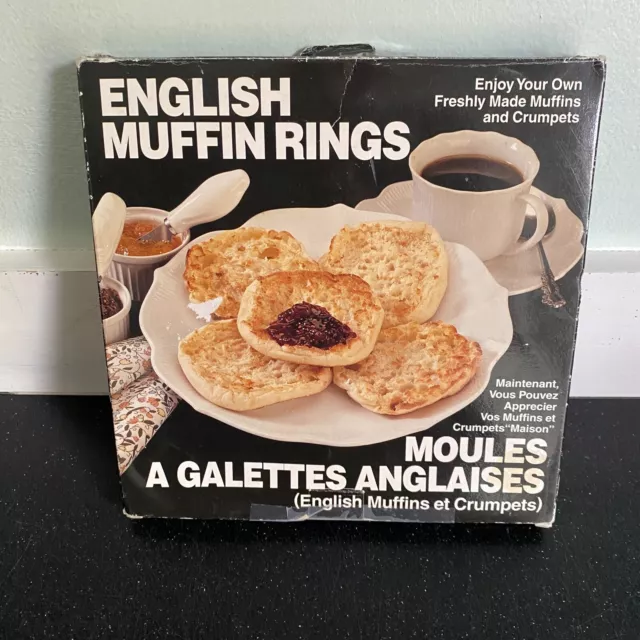 English Muffin Rings 4 Crumpets Vintage Metal Fox Run Made in USA