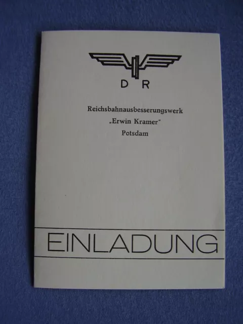 Reichsbahnausbesserungswerk Potsdam Einladung zum 150jährigen Bestehens 1988 DDR