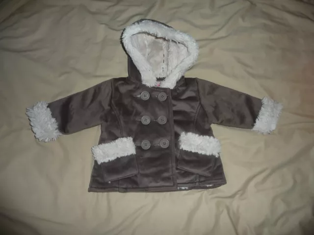 M&S parka coat with fluffy hood - baby boy, girl, unisex - 3-6 months - EXC