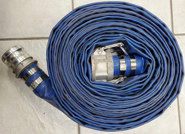 2" X 50' Lightweight Discharge Hose Tube Blue Lay Flat Pvc