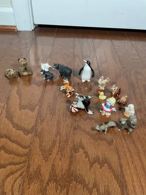 Lot Of 12 Vintage Bone China/ ceramic Miniature Duck Deer Otter Penguin Jill