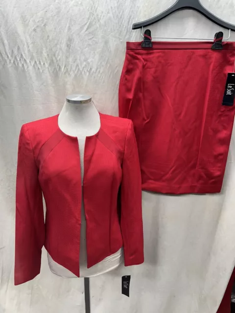 Lesuit Skirt Suit/Red/Size 18/New With Tag/Retail$240/Lined/