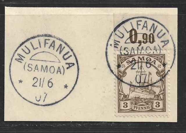 Samoa ° Mulifanua 21.6.07  2 x auf Luxus Briefstück Minr. 7 o ArGe je 20 €