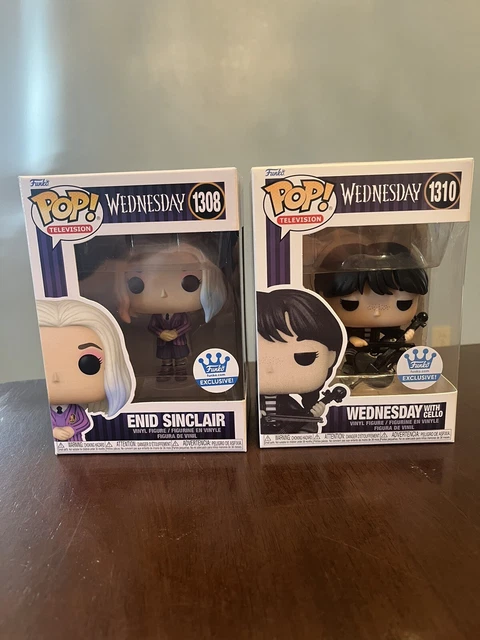 Funko Pop TV #1308 Enid Sinclair & #1310 Wednesday W/Cello Funko Shop Exclusives
