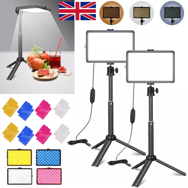 2PCS 8" LED Video Lighting Kit Portable Light Lamp Photography Studio Photo Live