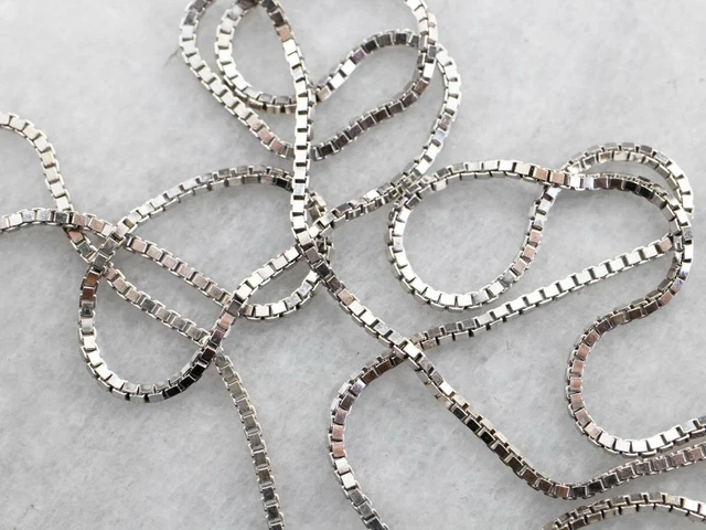 14k White Gold Solid Round Box Chain (2.50 mm) – King Of Jewelers