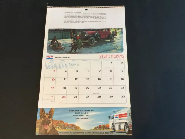 1973 Esso EXXON Calendar Vintage Gas Station Advertising Spiral Bound