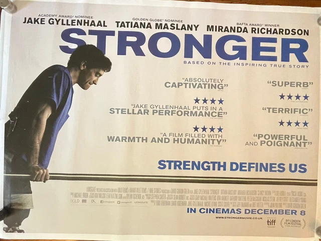 Stronger - Quad UK Movie Poster 30”x40” Promotional 2013 Jake Gyllenhaal Film